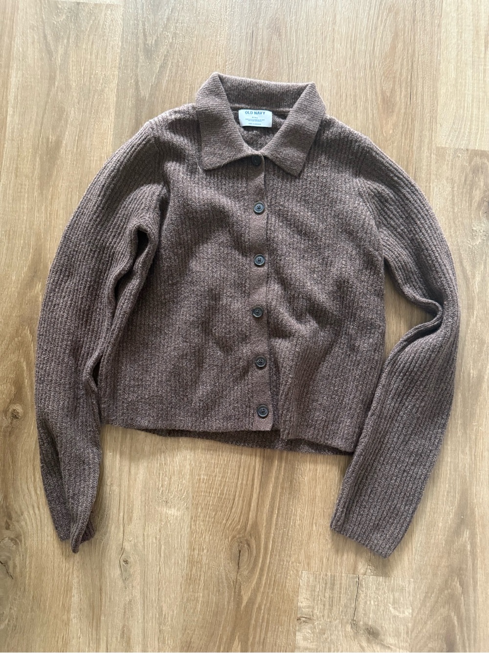 Old Navy Chocolate Brown Ribbed Button Cardigan